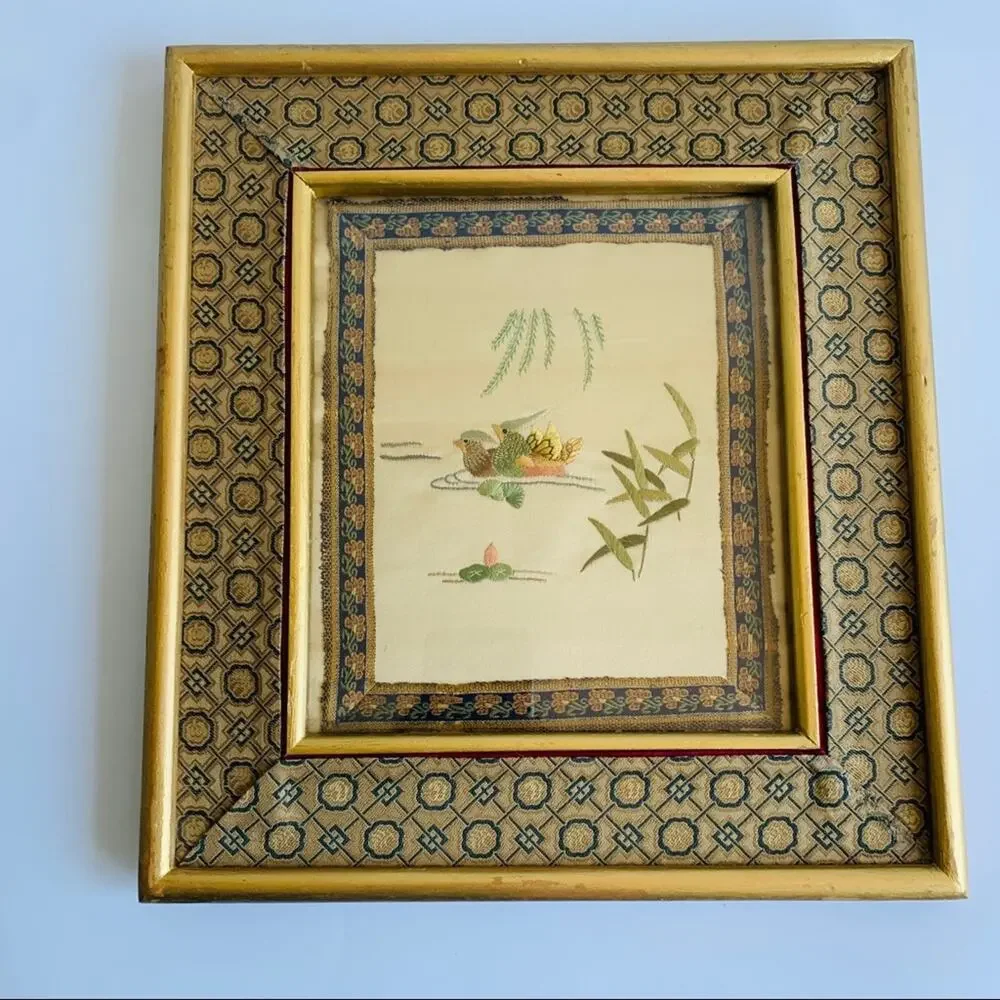 Vintage Chinese Silk Brand Embroidery Art